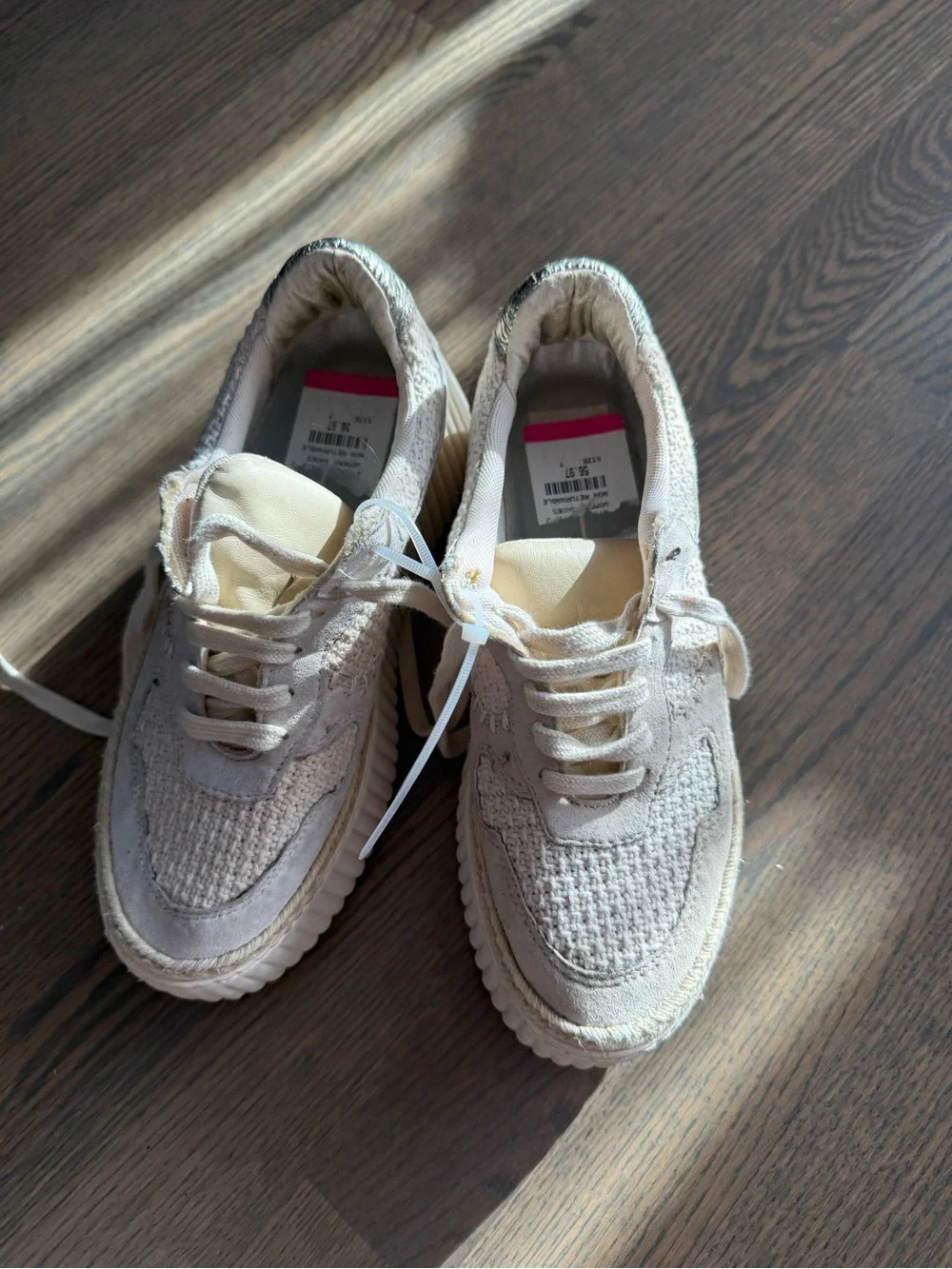 Dolce Vita Cream Knit Platform Sneakers